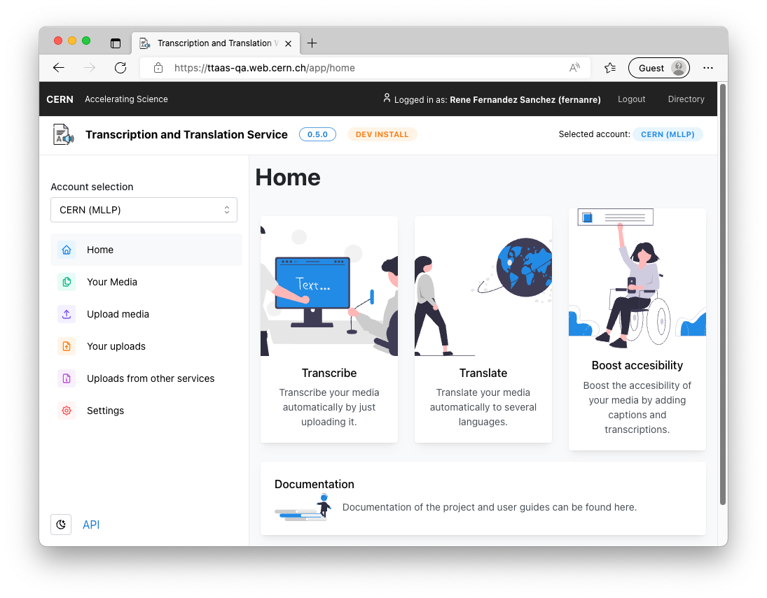 Home page